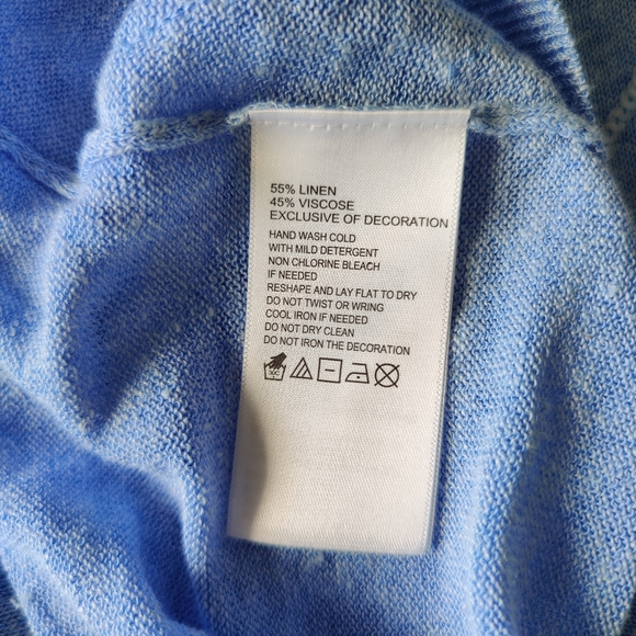 Tommy Bahama sequin embellished tank top linen blend, blue Size S - Picture 9 of 9